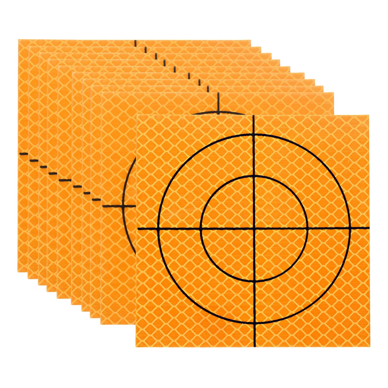 PATIKIL Survey Reflector Target (100x100mm, Yellow)(10 Pcs) Self-Adhesive Reflective Sheet Surveying Target Mark Tape, Suit for Total Stations/Ship Inspection/Tunnel Measure