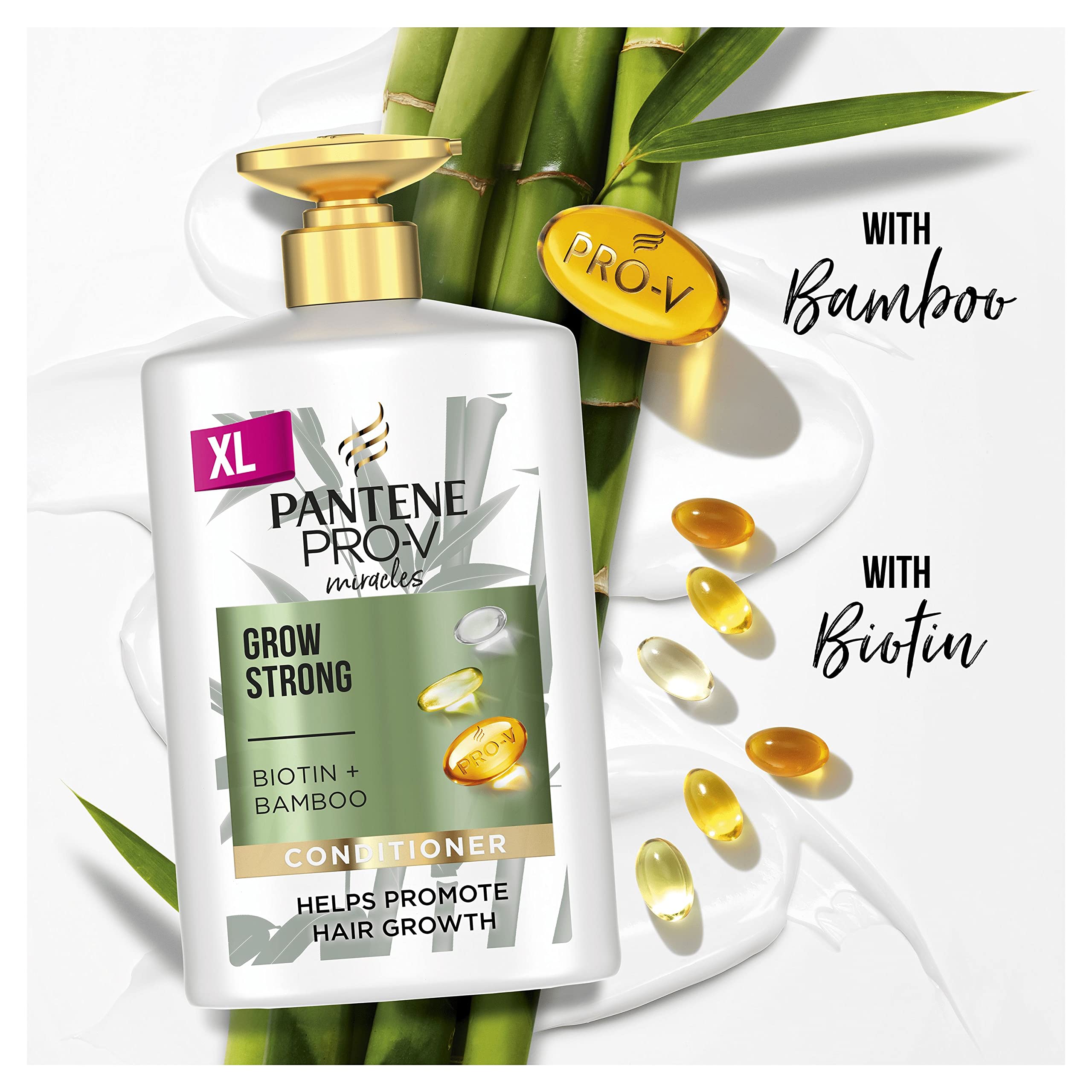 Pantene Pro-V Miracles Grow Strong Hair Conditioner with Biotin & Protein Strengthener 1L XXL Pump. Helps Reduce Hair Loss Due to Breakage and grow stronger hair. for Fine Thinning - Image 3