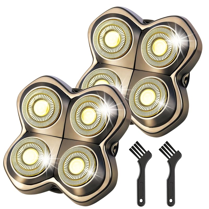Cabeças de reposição AIJALY com 4 cabeças para barbeadores da série Skull Pitbull, Pacote com 2