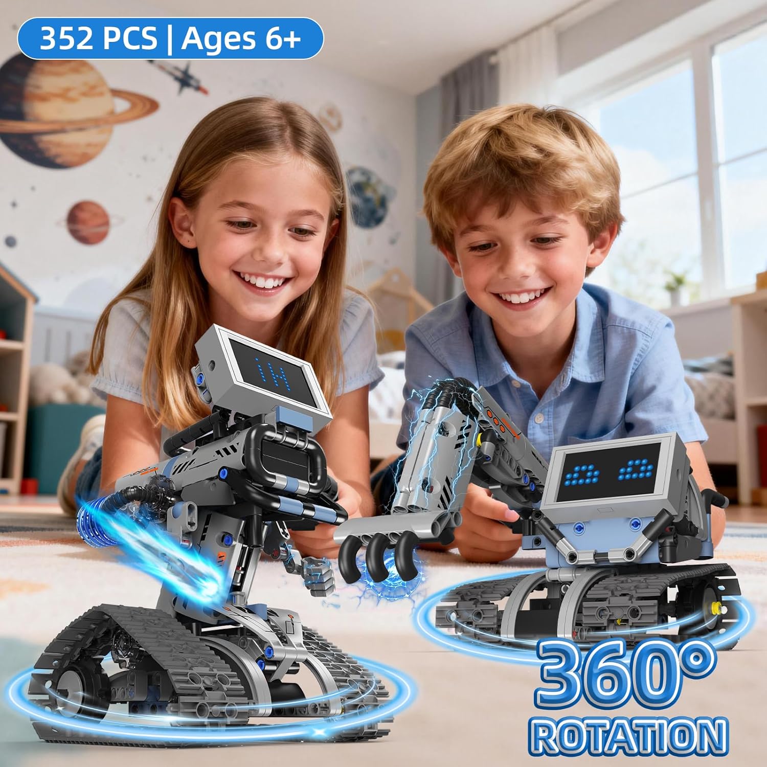 5 in 1 Johnny 5 Robot Building Kit, STEM Robot Building Set with APP & 2.4GHz Remote Control, Technic Transformable RC Robotics Toys for Kids Boys Age 6 7 8 9 10 11 12+, Birthday Gifts
