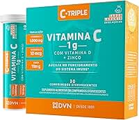 Vitamina C Efervescente 1g + D 400 ui + Zinco 10 mg 30 Comprimidos - C-Triple - Imunidade e Antioxidante