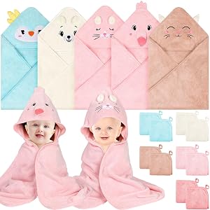 15 Pack Hooded Baby Towels 5 Packs Soft Baby Bath Towels with Hood for Babies 10 Packs Baby