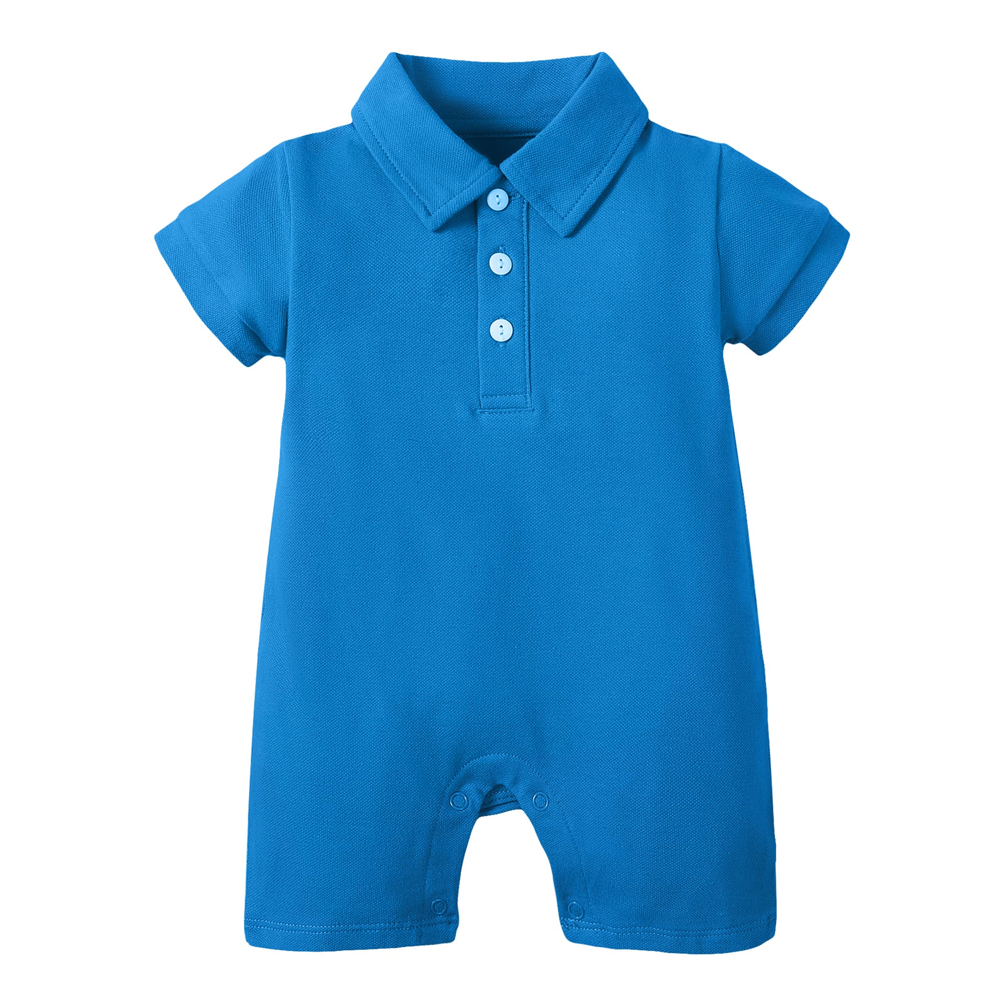 Baby Boy Polo Romper Short Sleeve Collared One-Piece Outfit 0-24M