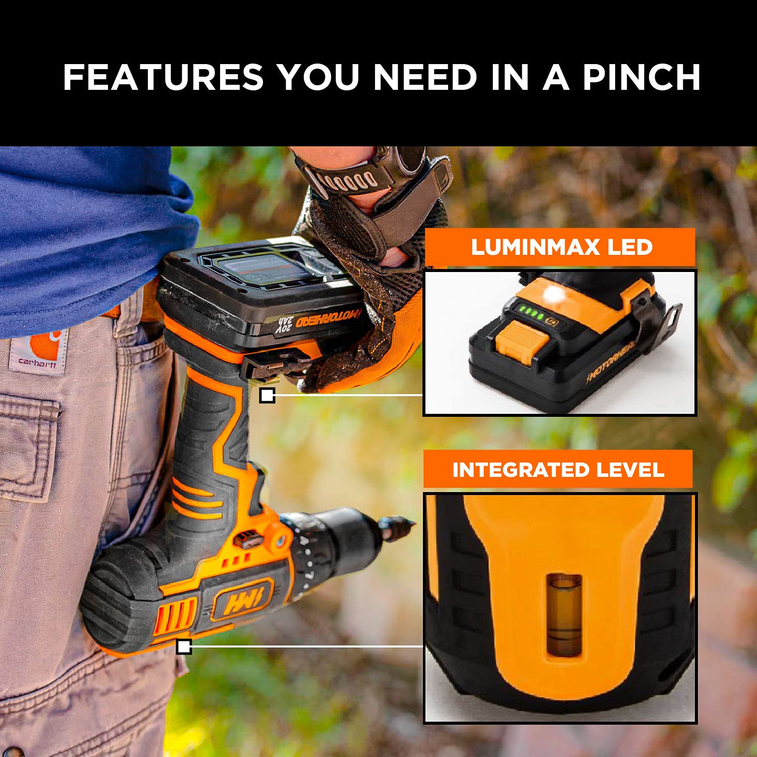 Buy MOTORHEAD 20V ULTRA Cordless Hammer Drill Driver, LithiumIon, ½