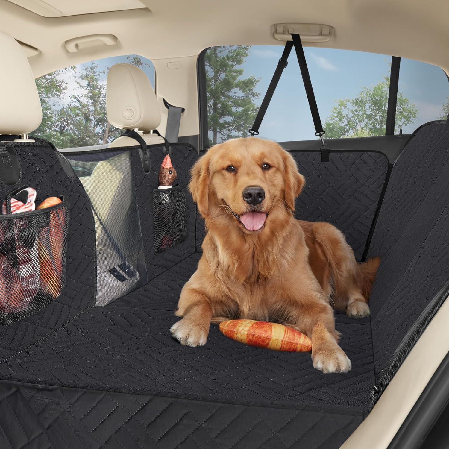 Dog Backseat Extender Hard Bottom(Classic Edition), Supports up to 350 lbs, Waterproof Car Seat Protector for Dogs, Non-Slip Back Seat Pet Cover, Dog Hammock for Car SUV & Small Truck