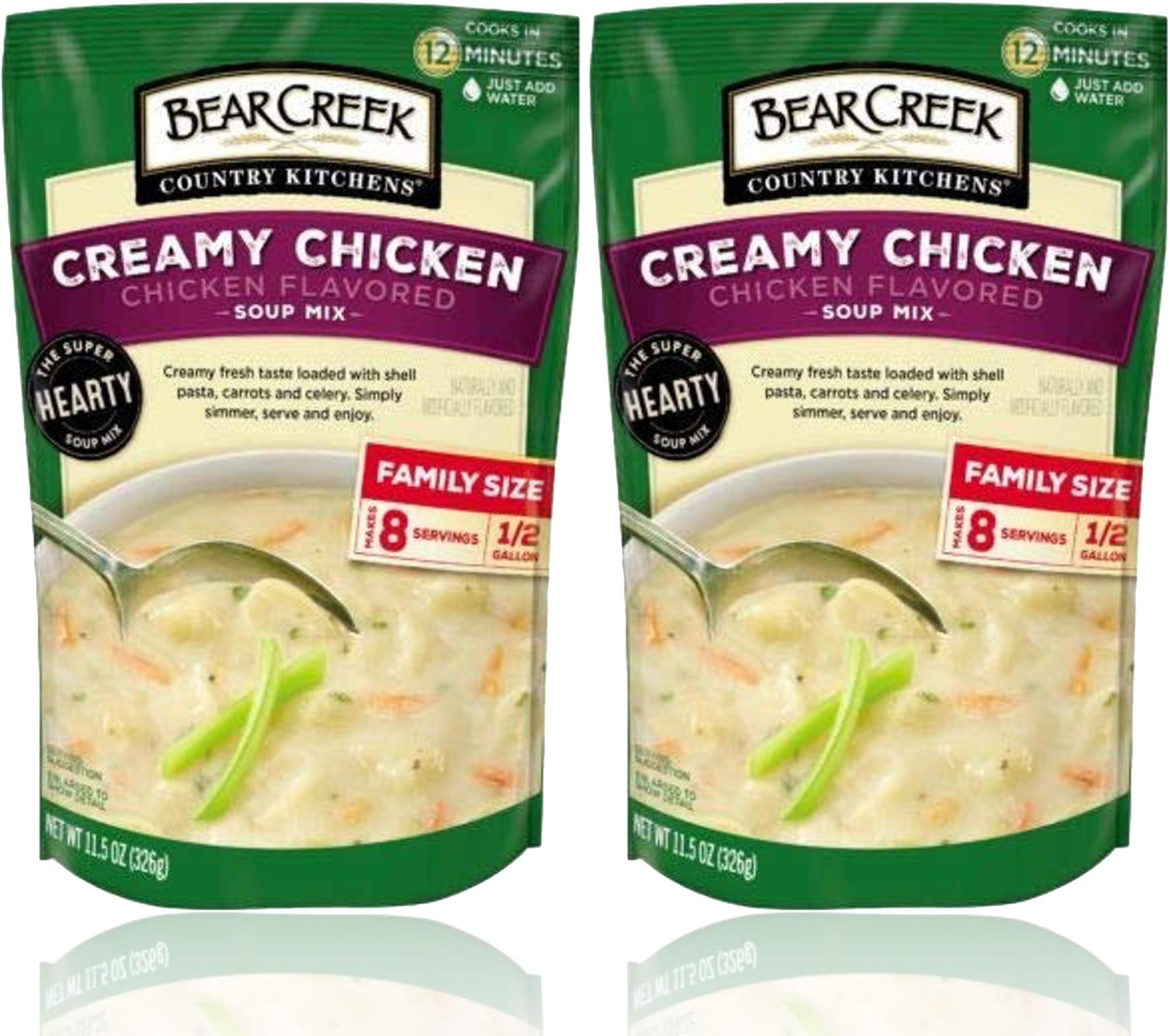 Bear Creek Soup - Creamy Chicken Soup Mix Flavor Bundle - Each Bag Makes 8 One Cup Servings - 11.5 oz Bags (Pack of 2 - Soup Mixes)