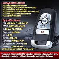 Vista 2 de Keyless Entry Smart Remote Key Fob Replacement for Ford Bronco 2021-2023 Edge Explorer 2017-2022 Escape 2010-2022 Maverick 2022 Ranger XLT, 902MHz