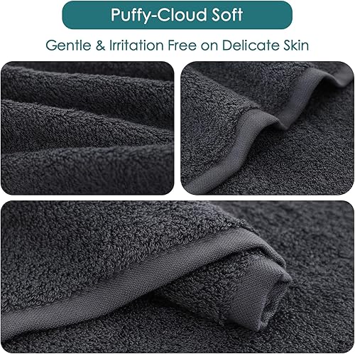 Miniatura 8 de JEFFSUN Toallas de bambú natural para bebé, paños de lavado suaves celestiales para cara y cuerpo, paquete de 12 toallas faciales suaves y seguras