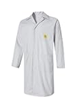 ESD Lab Coat with Lapel Collar, 3 Pockets & Snap Cuffs, Knee Length Anti-Static Jacket