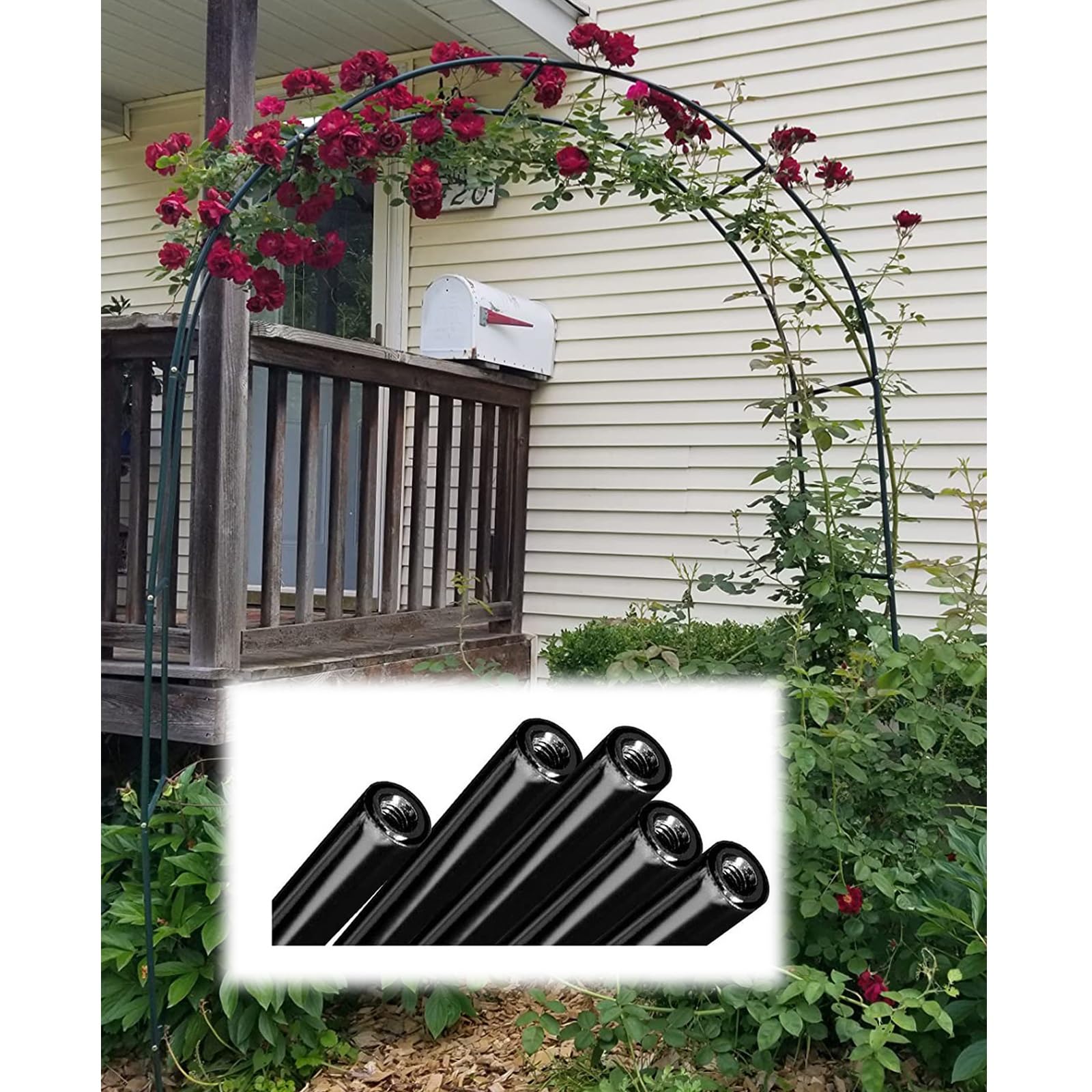 Stabiles Metall-Gartenspalier mit Sockel, Hochzeitsgeschenk für Kletterpflanzen, 19 mm, verzinktes Rohr, DIY-Gartendekoration (Farbe: Grün, Größe: 140 x 230 cm)