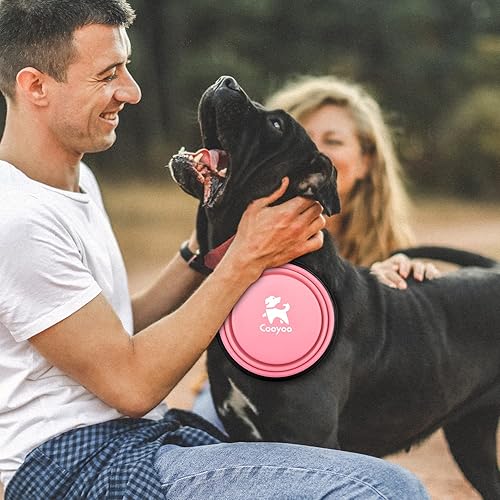 Miniatura 7 de COOYOO Cuenco plegable para perros, paquete de 2 cuencos plegables para agua para perros y gatos, plato portátil para alimentación de mascotas para