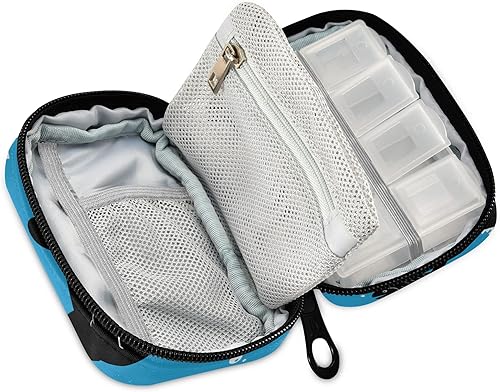 Miniatura 2 de Travel Pill Case Bag Funny Fish Eat Weekly Pill Box 8 Compartments 7 Day Individual Pill Case Purse Zippered Medicine Case Organizer