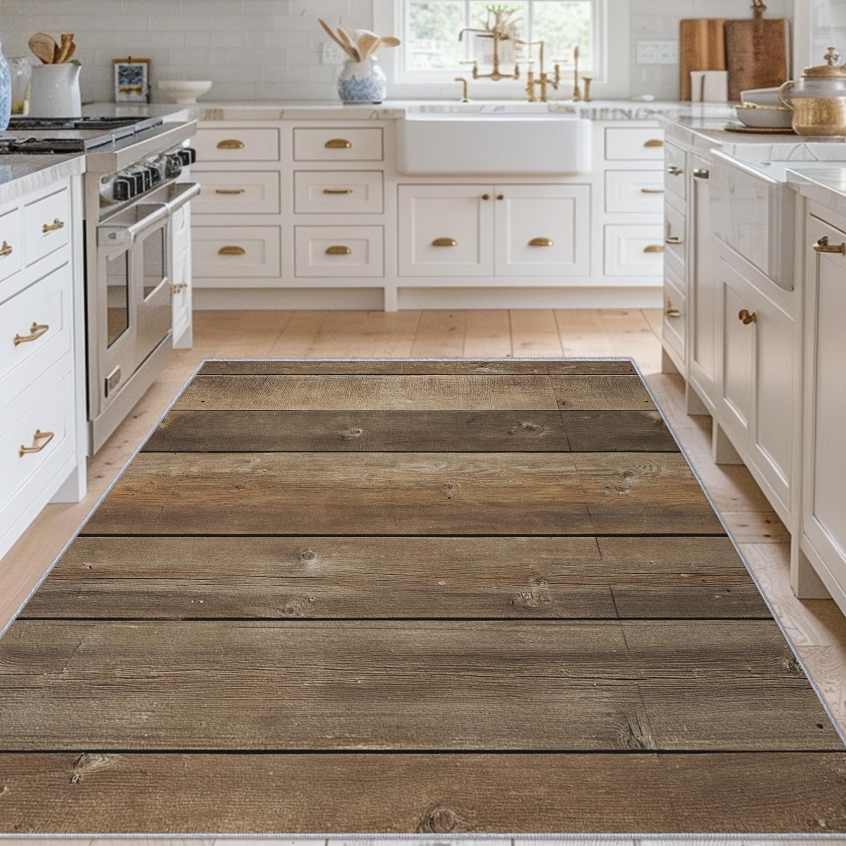 Tapis bois rustique lavable pour en finir avec les sols froids et glissants