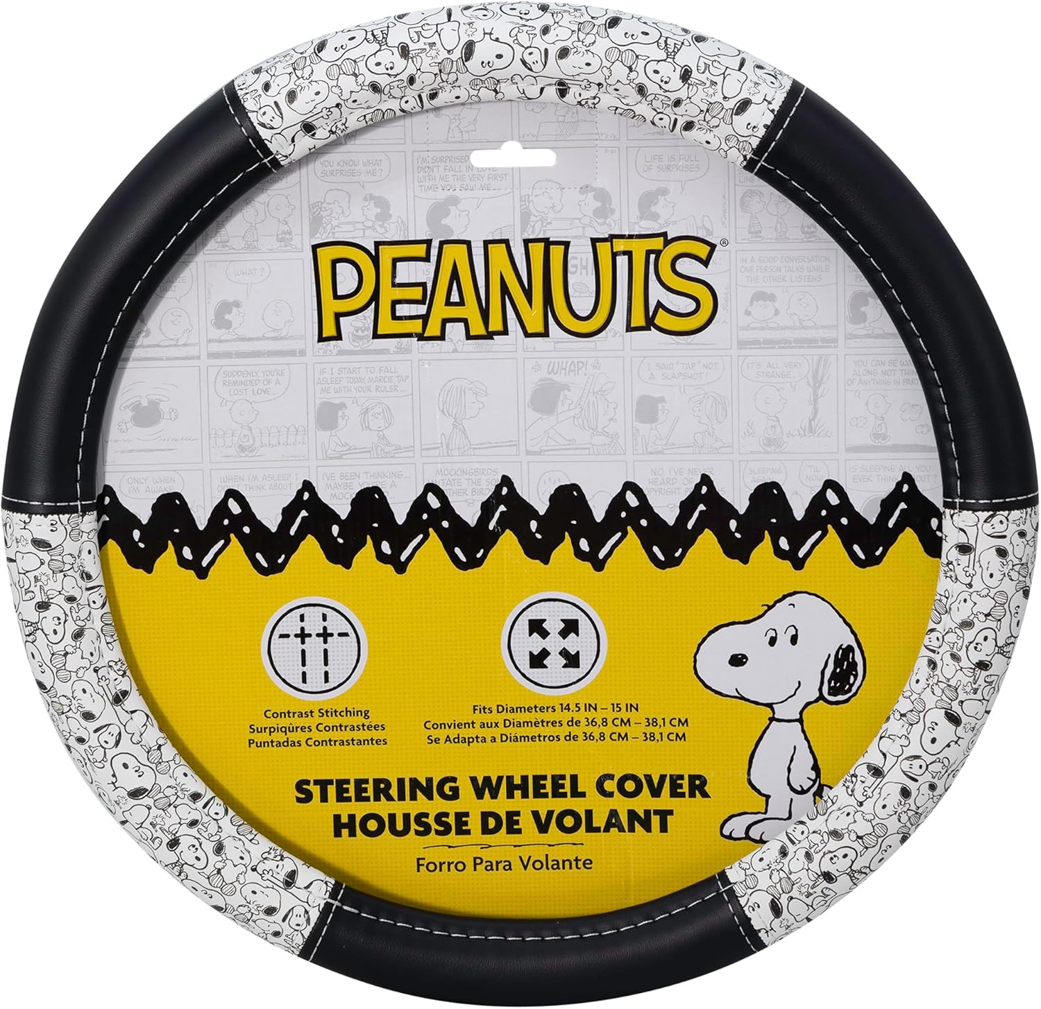 Plasticolor 006794R01 Peanuts Snoopy Expressions Steering Wheel Cover