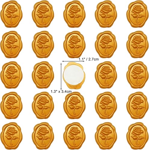 Miniatura 5 de Calcomanías de sello de cera autoadhesivas, 25 piezas de rosas en relieve, para invitación de boda, álbum de recortes, calcomanías para Navidad,