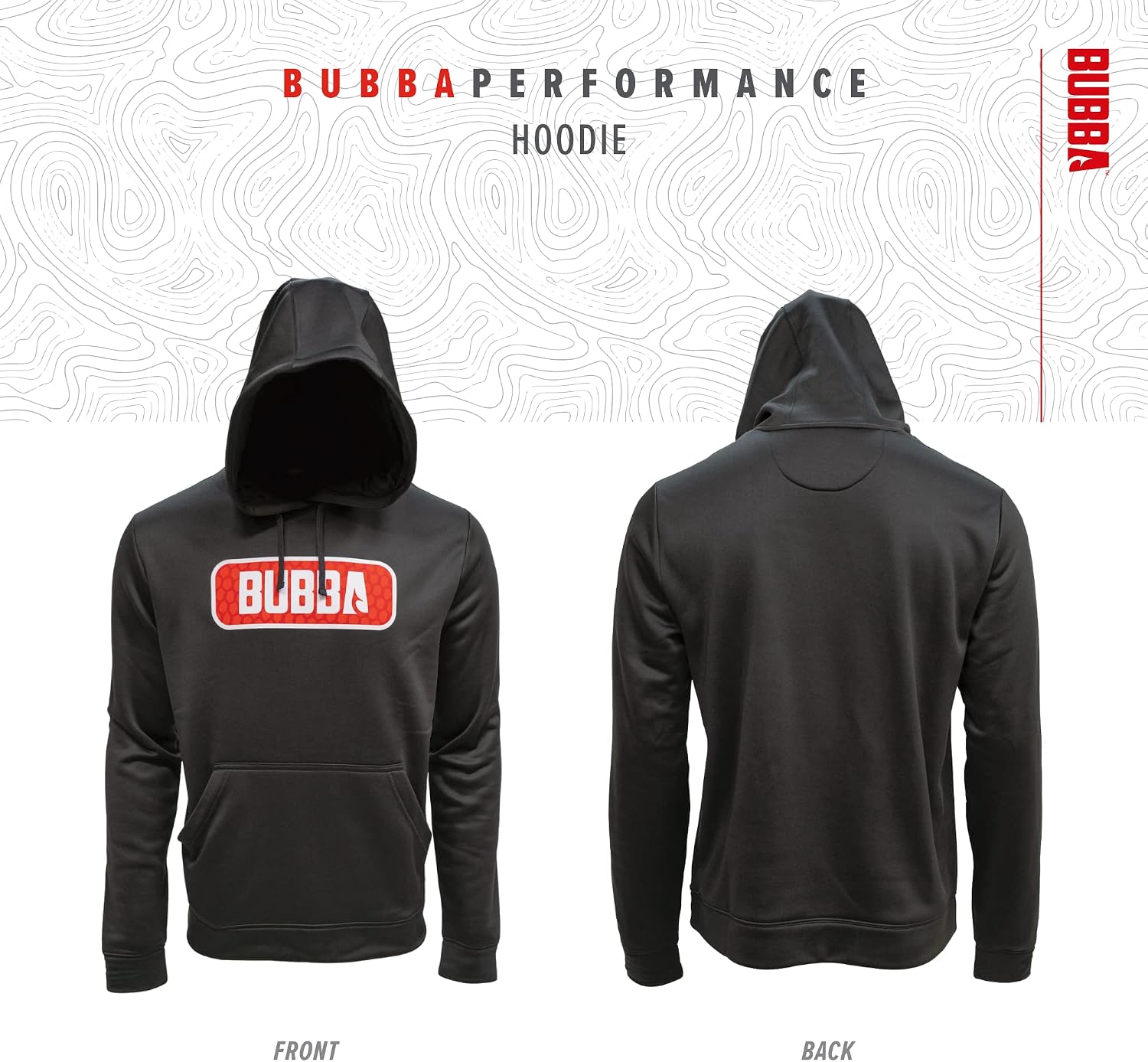BUBBA Performance Fishing Hoodie with Moisture Repellent - UPF 50+ Sun Protection - Moisture Wicking - Fishing, Hiking