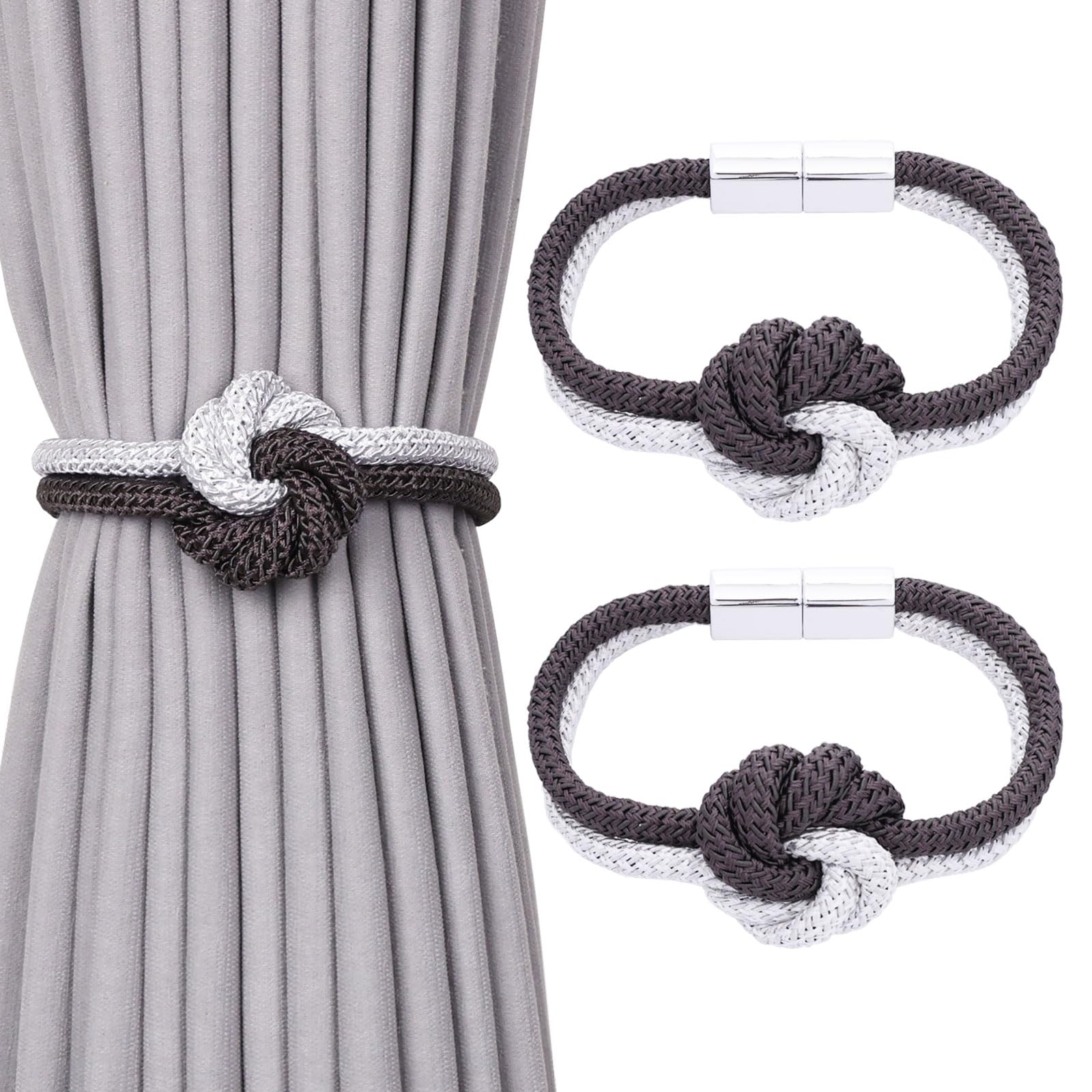 Pretty Jolly Flower‑Knot Curtain Tiebacks, Hand‑Woven Rope