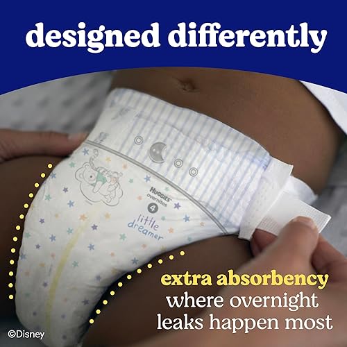 Miniatura 2 de Huggies Pañales Overnites pañales para bebé, talla 4 (22-37 libras), 100 unidades, el embalaje puede variar