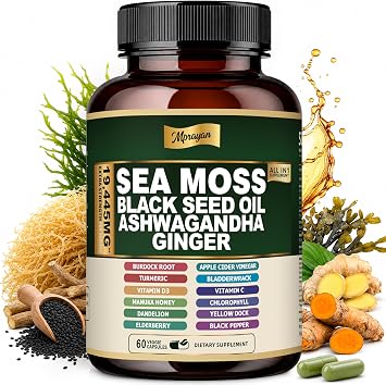16-in-1 Sea Moss Capsules - Black Seed Oil & Ashwagandha 60-Count