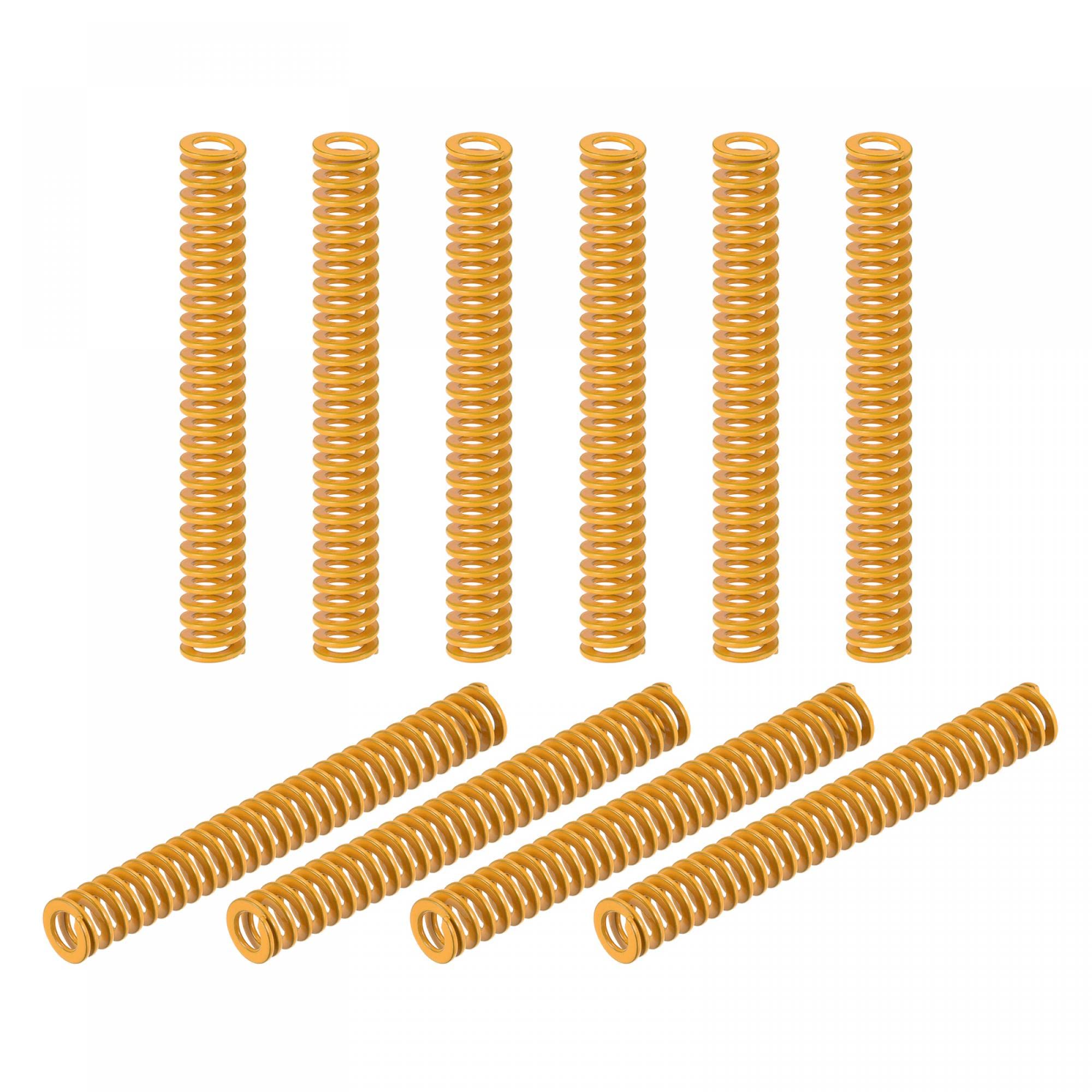 uxcell 3D Printer Die Spring, 8mm OD 60mm Long 20pcs Spiral Stamping Light Load Compression Mould Die Springs for 3D Printer Electric Part, Yellow