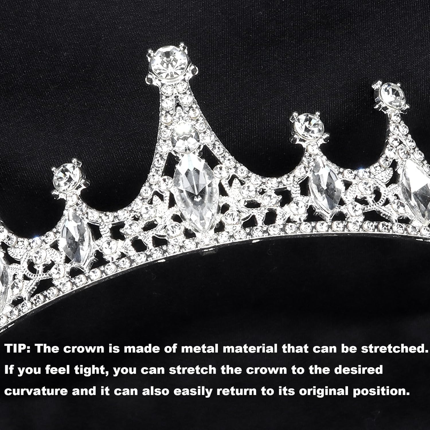 Canitor Glinda Crown for Girl Silver Tiaras for Women Bridal Royal Queen Headband Princess Quinceanera Head Pieces for Wedding Birthday Prom Pageant Party Diaries Hair Accessories - Image 3