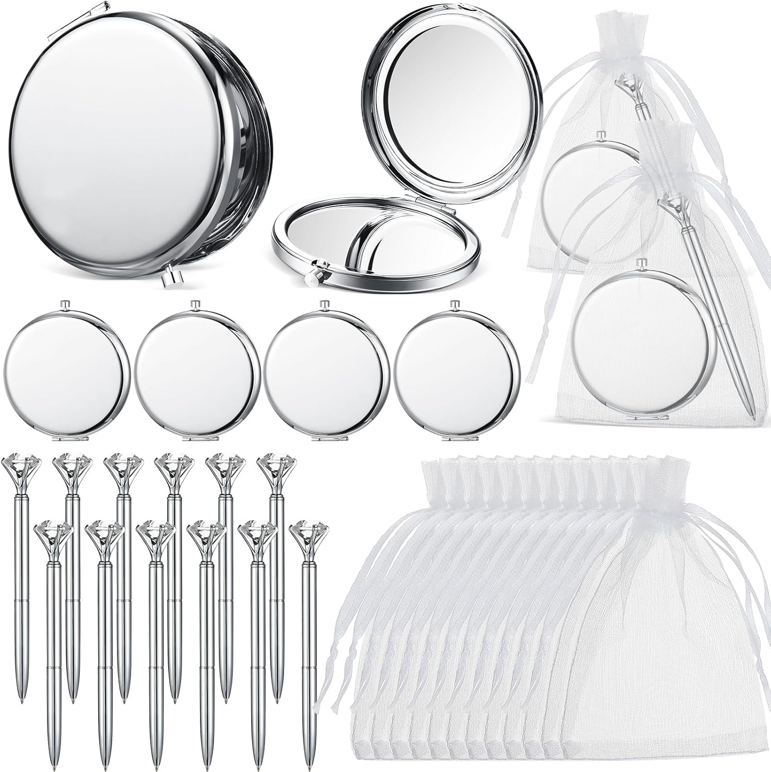 12 Set Compact Mirrors Bulk Wedding Favors for Guest