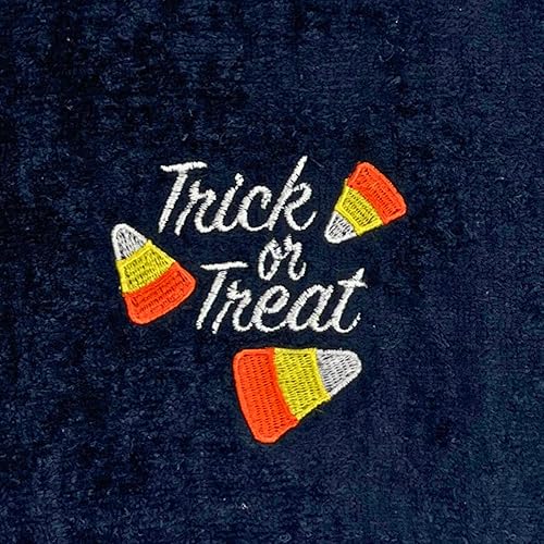 Miniatura 10 de Toallas decorativas de Halloween para los dedos divertido diseño de lavarse las manos o los huesos, negro 12 "x 18" pulgadas, juego de 2