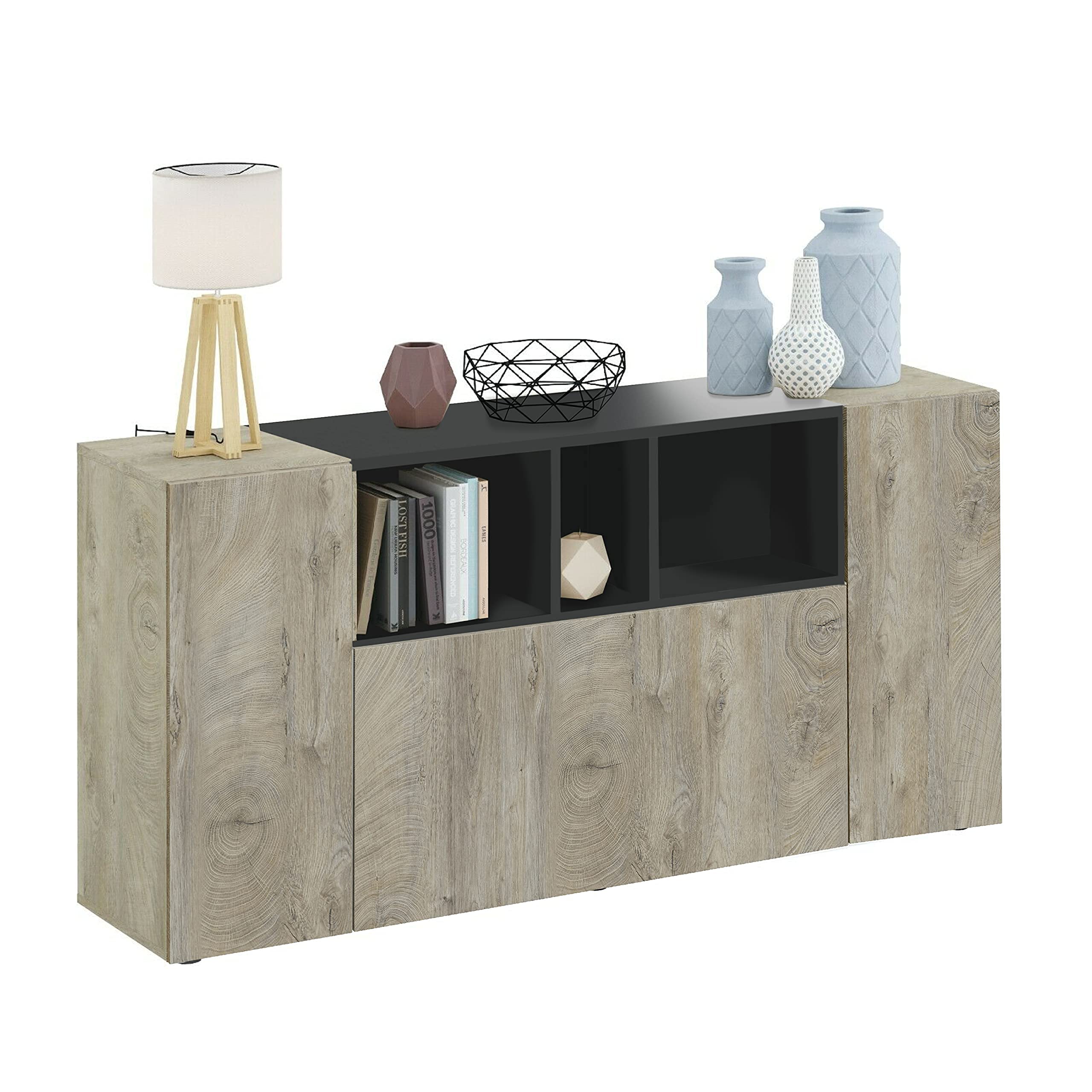 Habitdesign Credenza a 3 porte, Buffet per soggiorno, armadio