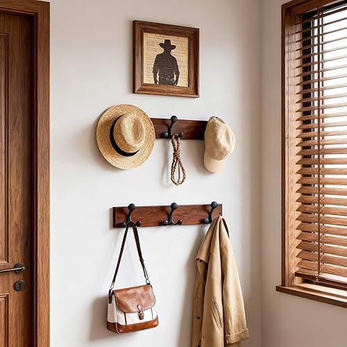 Miniatura 118 de SKOLOO Perchero de madera blanca de 17 pulgadas con 3 ganchos triples, ideal para entradas familiares, aulas y almacenamiento de suministros para