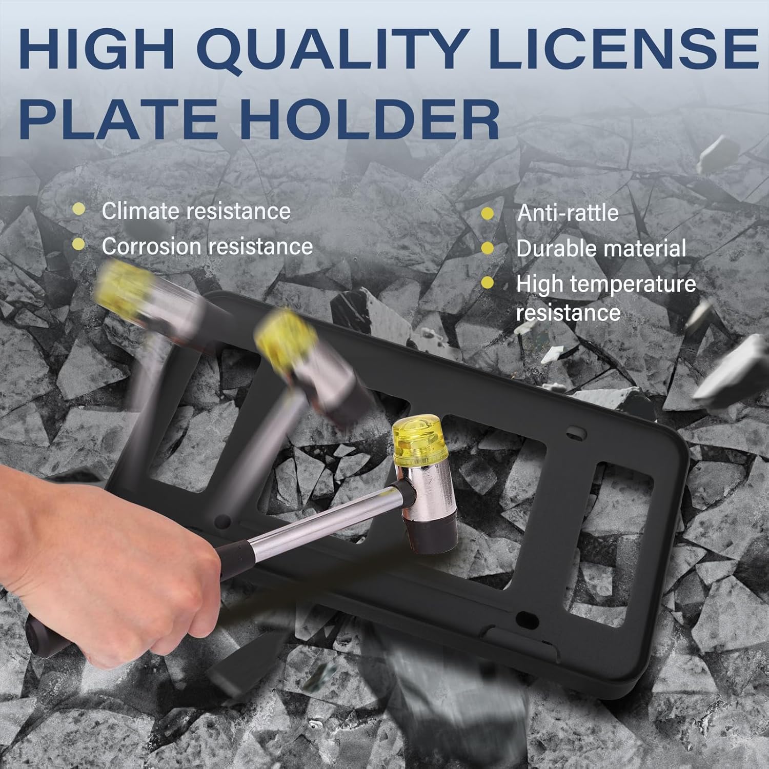Black License Plate Frame Holder Compatible with Toyota OEM 2007-13 Tundra, ABS Front License Plate Mount Bracket(1 Pack), Rust & Weather Proof, Including Screws