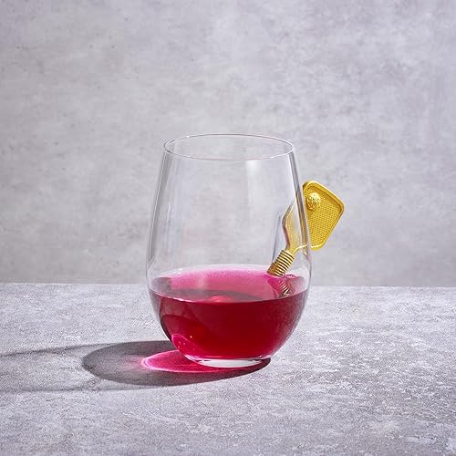 Miniatura 3 de Copas de vino sin tallo de pickleball Individuales Paletas de pepinillo pegadas en el vidrio, cristalería de cóctel, regalo de bolas de pepinillo,