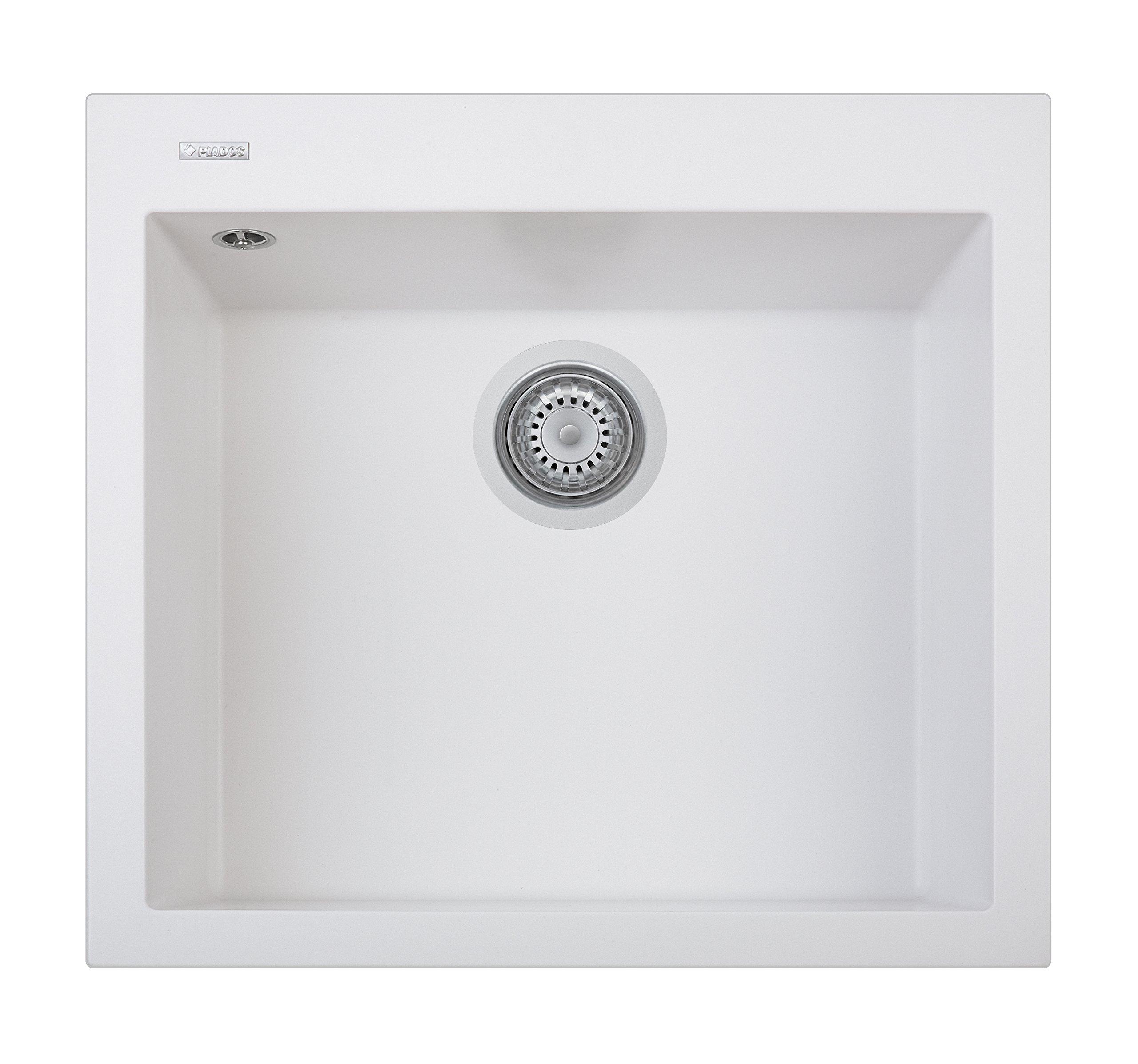 Lavello in quarzo da cucina incasso TELMA by Plados serie FLAT vasca singola 56cm - Bianco Latte