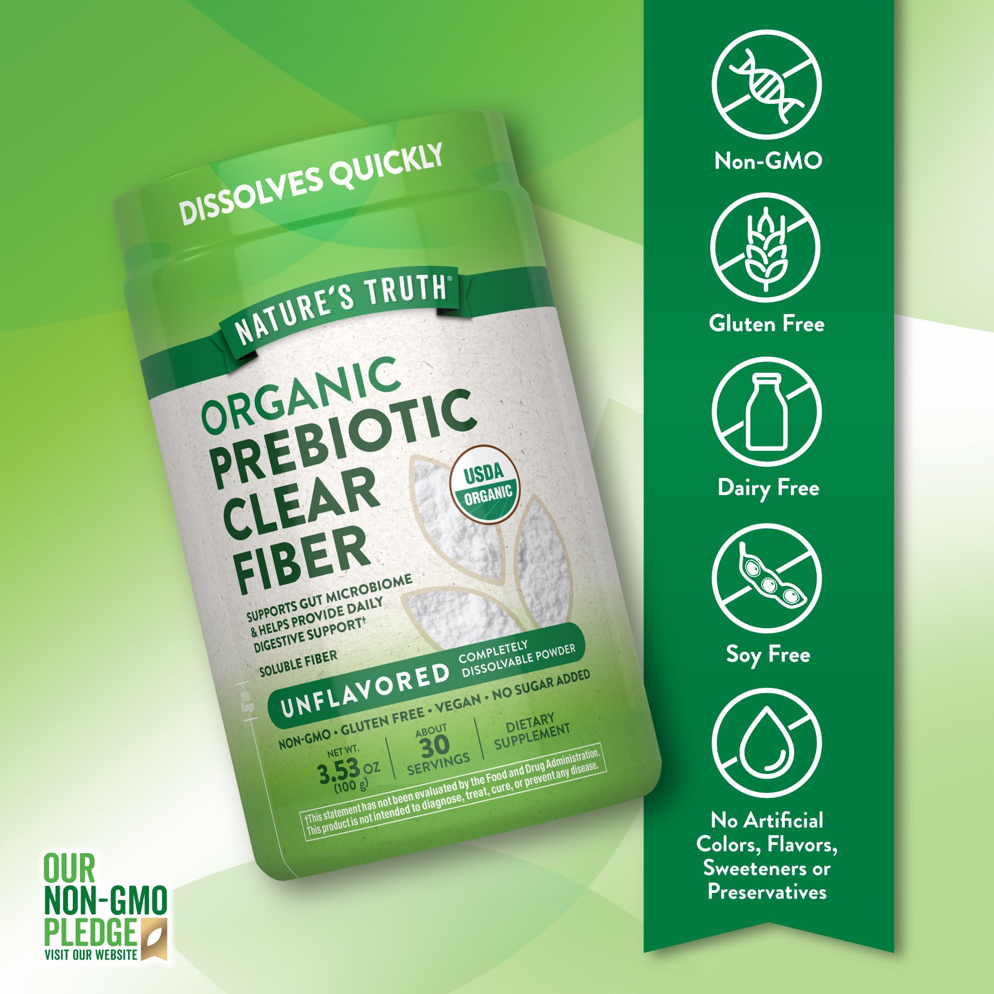 Nature's Truth Prebiotic Fiber Powder Supplement | 3.53 Oz — Amazon image 3