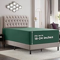 Vista 199 de Empyrean Charcoal Grey Extra Deep Pocket Fitted Sheet Full Size, Hotel Luxury Deep Pocket Full Size Fitted Sheet Only Easily Fits 18 to 24 Inch