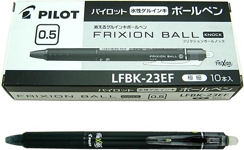 Miniatura 2 de Pilot LFBK-23EF FriXion Ball Clicker 0.020 in Bolígrafo retráctil de tinta de gel borrable (juego de caja) - Barril negro