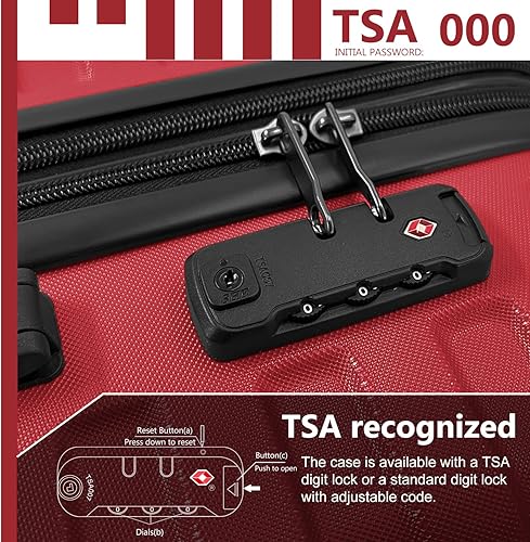 Miniatura 3 de LARVENDER Juego de equipaje de 5 piezas, juegos de equipaje expandibles, maletas con ruedas giratorias, equipaje de carcasa dura con cerradura TSA,