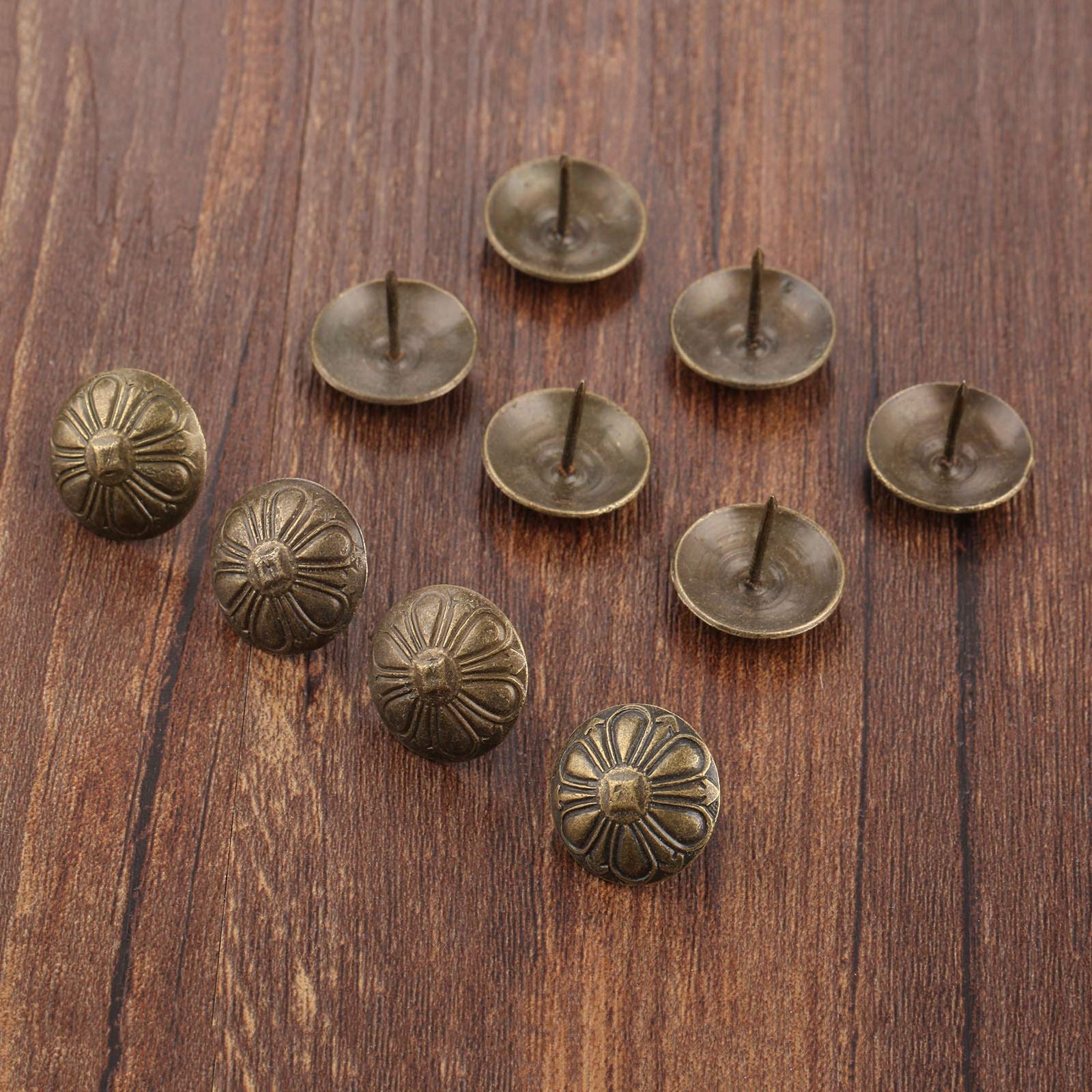 Clous, Punaises, punaises de rembourrage, pouce, décoratives meubles, 20 pièces fleur antique bijoux à ongles cadeau boîte en bois porte canapé 19 * 15 mm