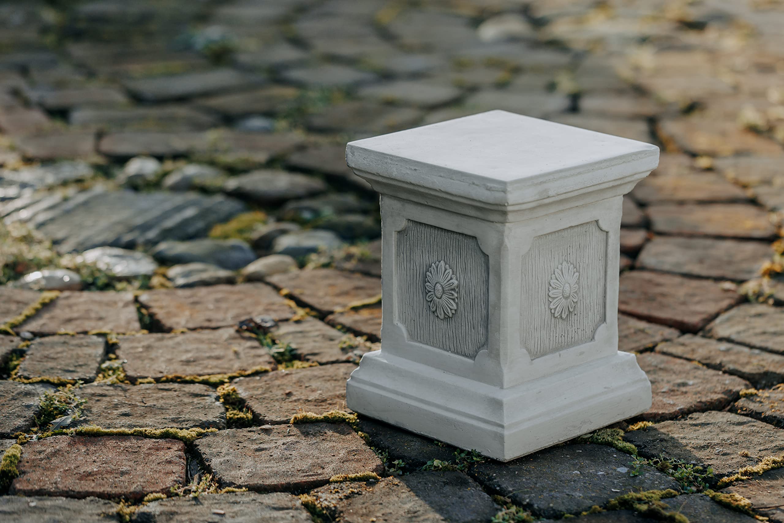 gartendekoparadies.de Joli motif de socle : fleur en pierre reconstituée, résistant au gel