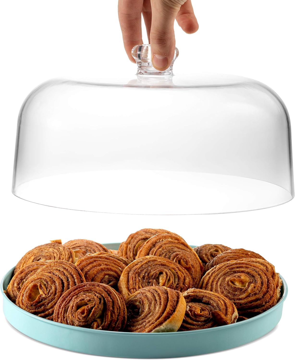 Godinger Cake Stand, Cake Plate Server with Dome, Fruit Platter, Metal Serving Tray and Shaterproof Acrylic Lid : Everything Else