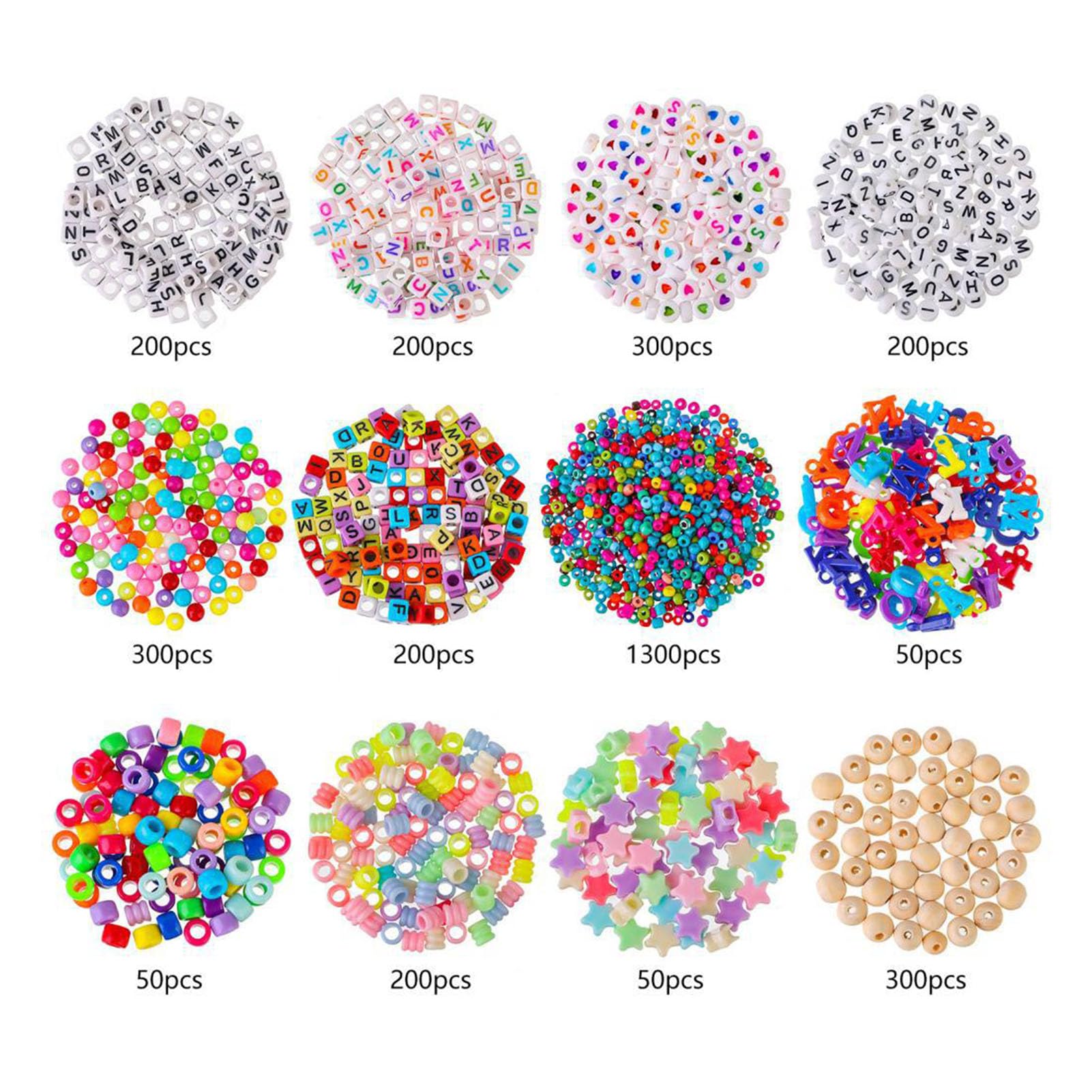 ChengyuWei Kit para hacer pulseras, suministros para hacer joyas, 3352 cuentas con 1255 adornos colgantes, 48 ​​herramientas e hilos, cuentas acrílicas para pulseras, collares, pendientes,