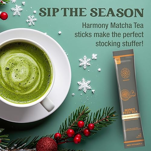 Miniatura 3 de The Harmony Honey Yuzu (20 palitos) Té negro de alta calidad, con jengibre molido, rico en antioxidantes, vitamina C y L-teanina, endulzado con miel