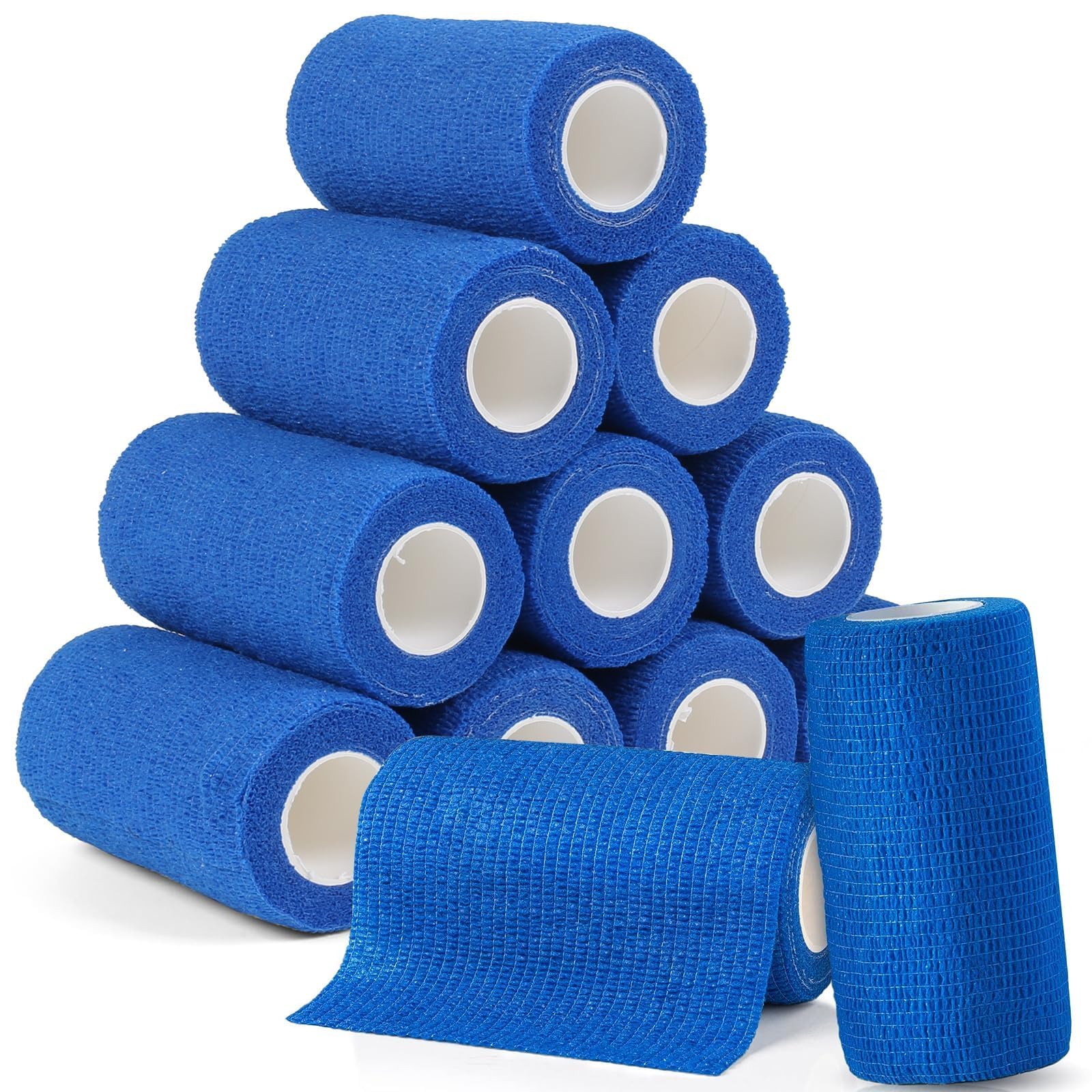 12 Rotoli di Bendaggio Autoadesivo, 10cm x 4,5m Bendaggio Coesivo Bendaggio Elastico Animale Medico Primo Soccorso Dita Caviglia Mani Piedi