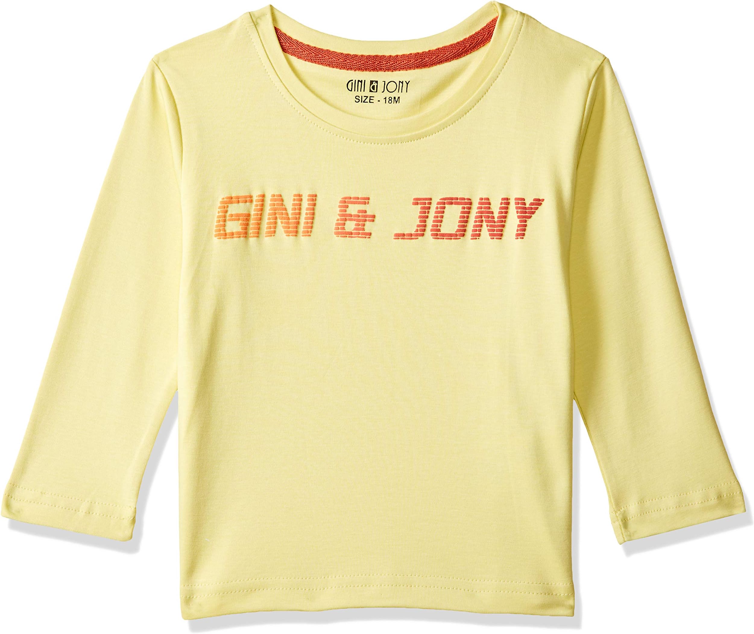 Baby Boy's Striped Regular fit T-Shirt (121260691178 Sunshine(C302)_12m_Yellow