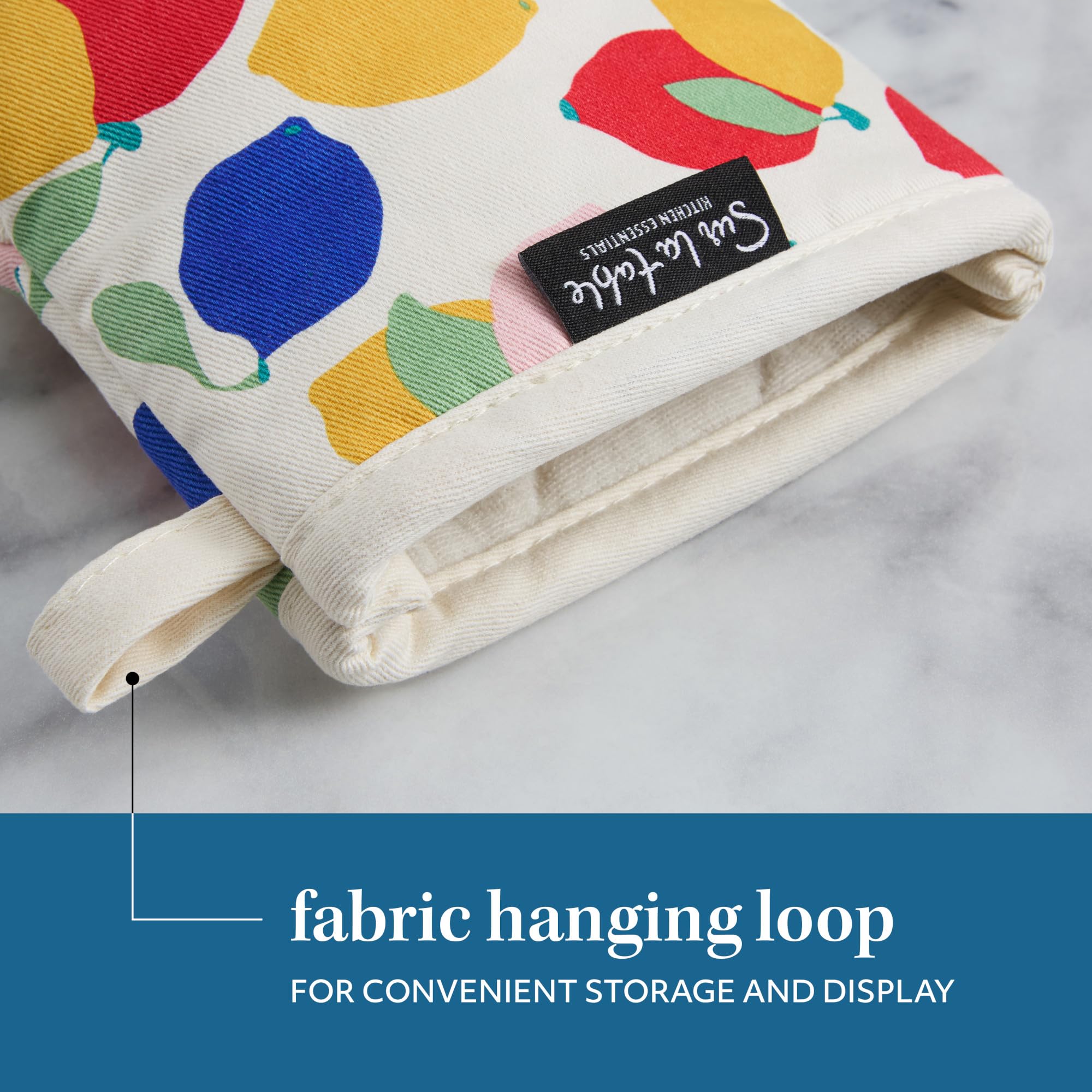 SUR LA TABLE Blueberry Mini Oven Mitts 2-Pack - Heat Resistant Cotton With Silicone Grip