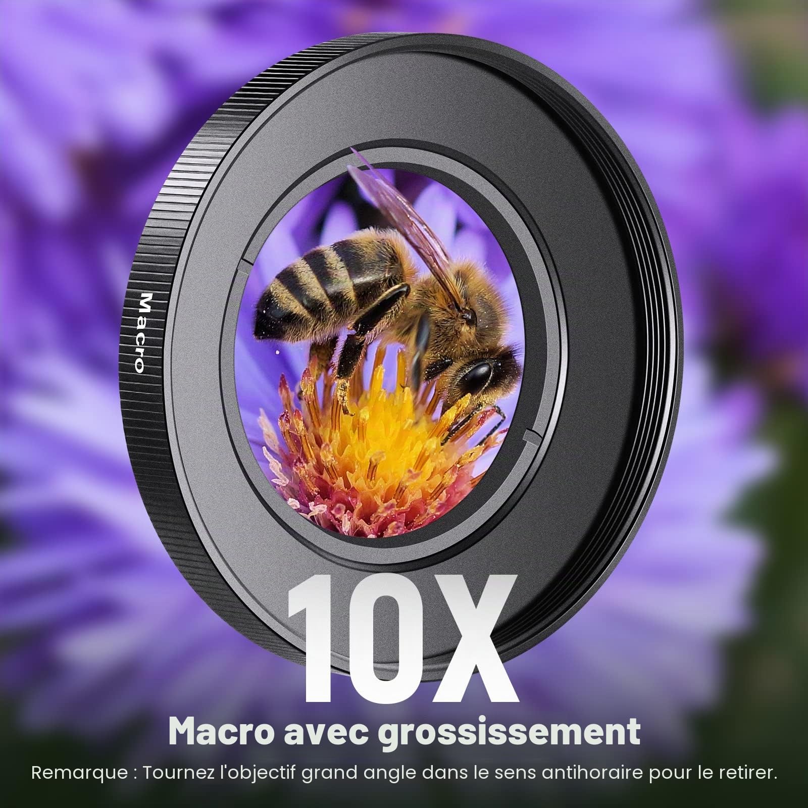 NEEWER Objectif Grand Angle HD 40,5mm Compatible avec Sony ZV-1F ZV-E10 A5000 A6000, Objectif supplémentaire 2 en 1 Grand Angle 18mm et Macro 10x avec Adaptateur d'objectif à baïonnette (LS-30, Noir)