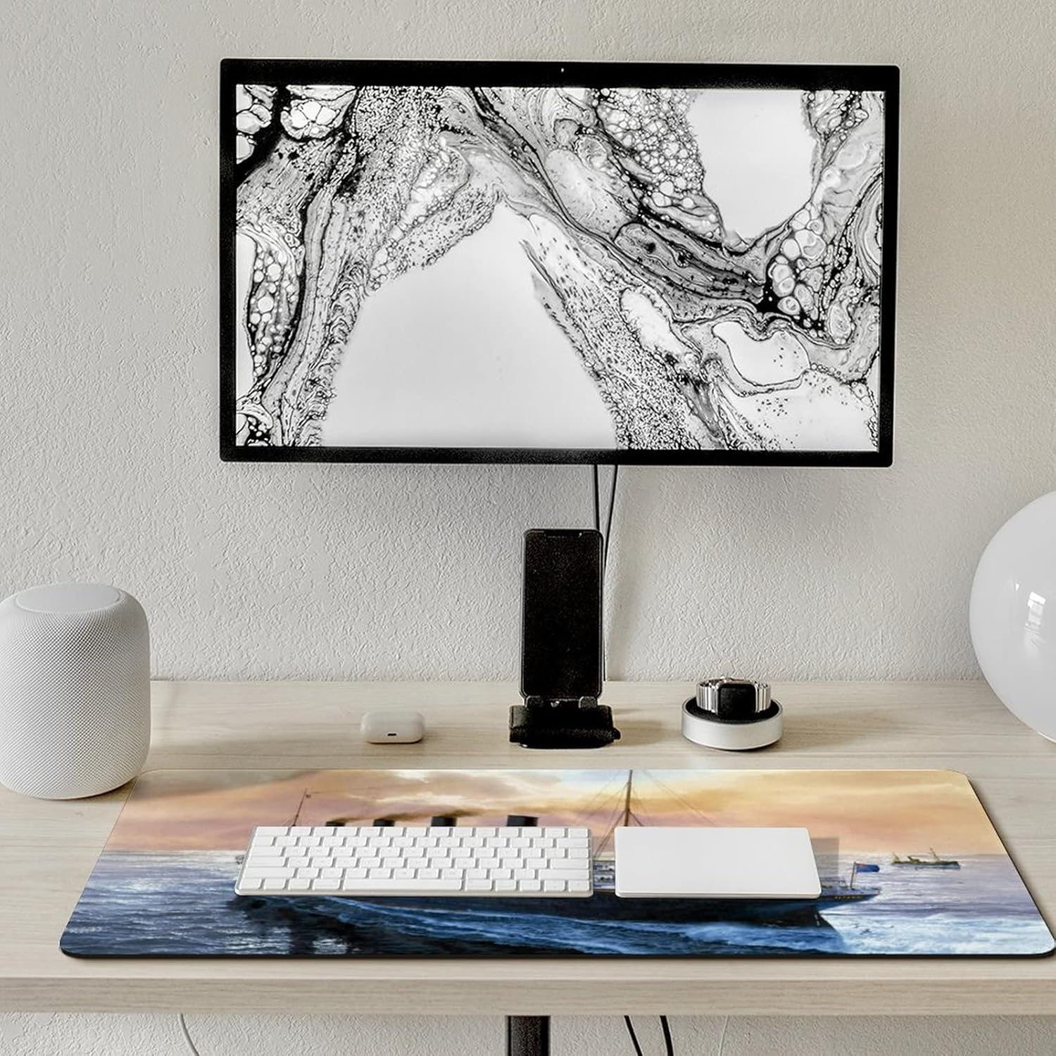 Retro Titanic Famous Old Historic Desk Mat Non-Slip Mouse Pad Large Desk Pad Desk Protector for Office Home