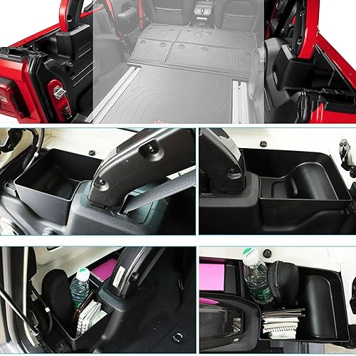 Miniatura 5 de Contenedor de almacenamiento de pozo para rueda trasera, compatible con Wrangler 2018-2023 JL JLU de 4 puertas (no compatible con 2 puertas),