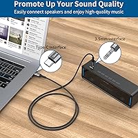 Vista 2 de Cable USB C a conector de audio auxiliar de 3.5mm (2-Pack de 3.3 pies), cable tipo C a auriculares de 3.5mm para estéreo de coche para iPhone 15 16