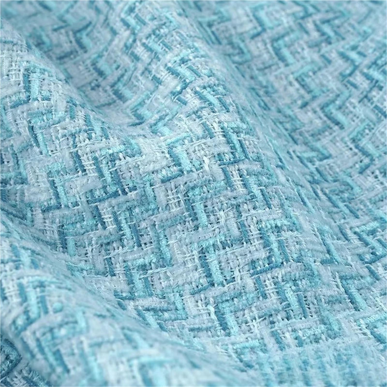 Tradycyjna tkanina tweedowa, Tweed Chenille Blend Fabric Multicolor 1 meter x 153 cm for DIY Sewing(Dark Green)