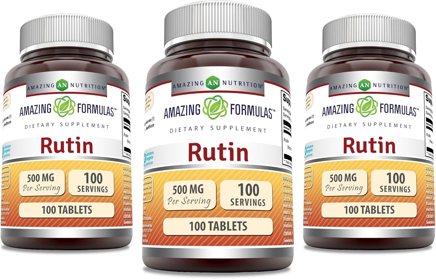 Amazing Formulas Rutin Supplement | 500 Mg | Tablets | Non-GMO | Gluten Free | Made in USA (3 Pack | 100 Count)